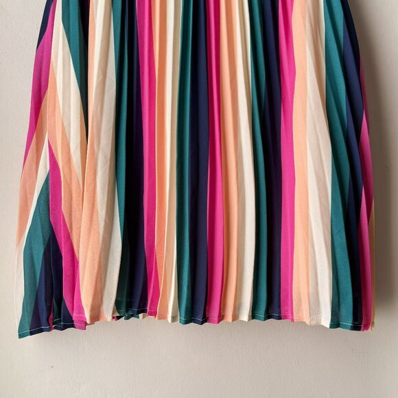 Gibson Colorful Striped Pleated Skirt - Picture 8 of 13